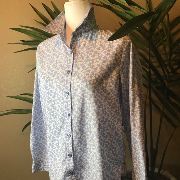 ORVIS Hearts Print Button Down Shirt -100% Cotton - Picture 12 of 16